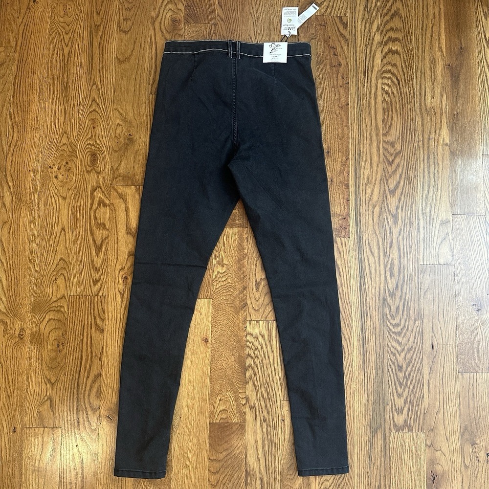 ASOS Miss Selfridge Contrast‎ Stitch Split Hem Skinny Jeans Black Size 8 30X32 - Picture 3 of 6